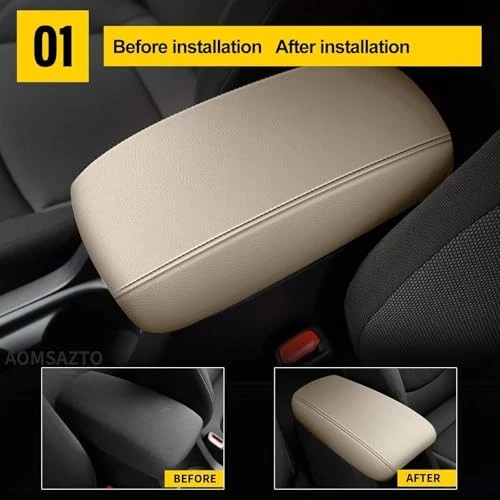 Center Console Armrest Cover for Ford Edge 2015-2020 Beige Color Protection Foto 2 de 4