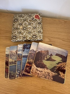 Vintage Win-El-Ware Tischsets Untersetzer Schottische Wahrzeichen Loch Berge