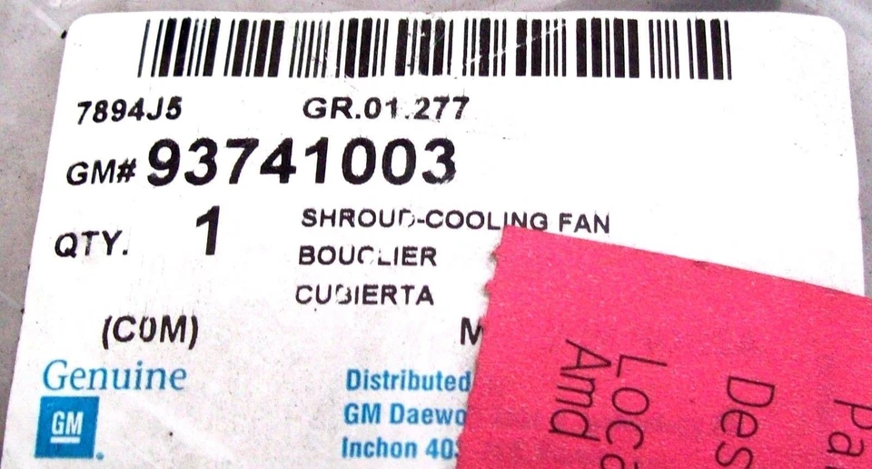 Daewoo Matiz Cooling Fan Shroud 93741003 - Image 3 of 3