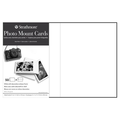 Strathmore Decorative Embossed Photo Mount Cards With Envelopes 5X6.875