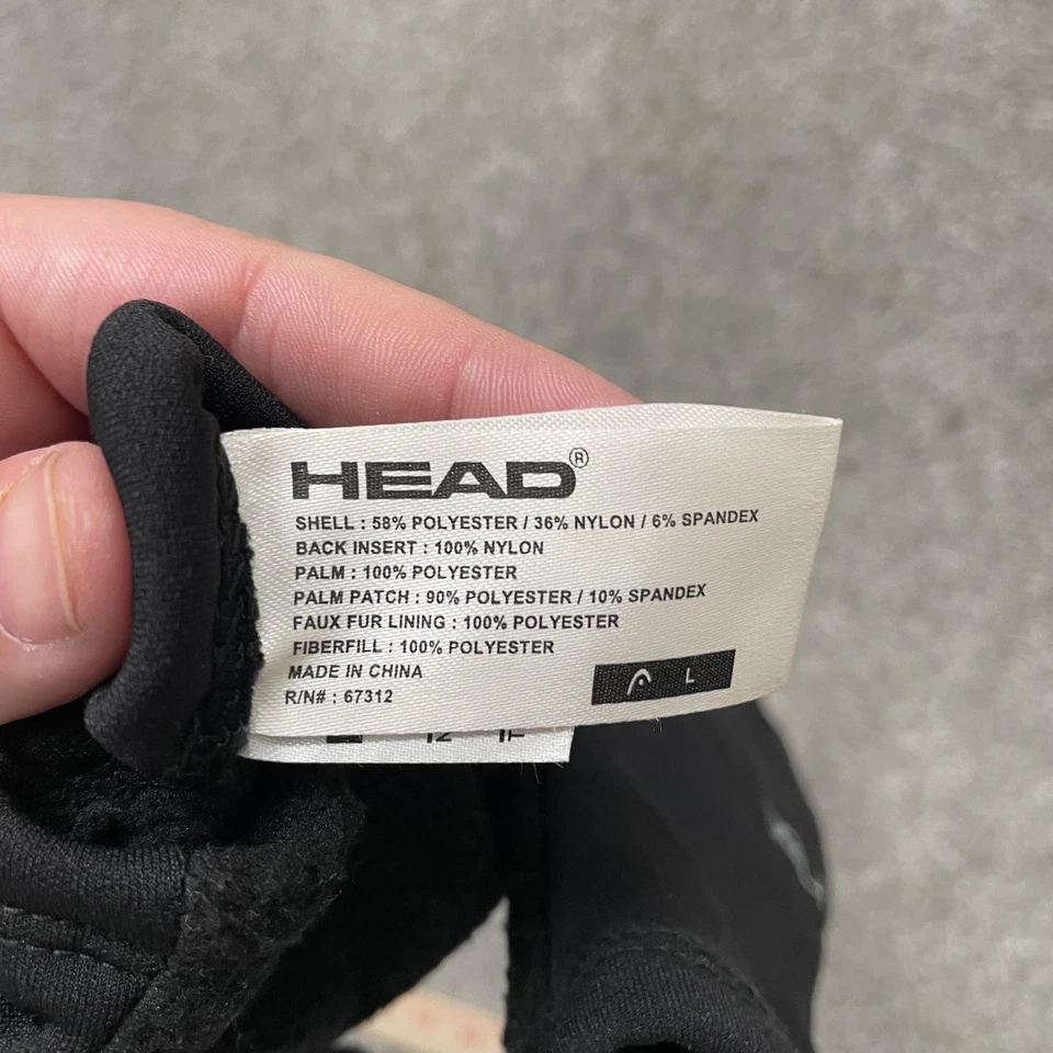 HEAD Gloves Womens Large Black Winter Insulated Stretch Fleece Lined Grip Palm - Image 3 of 4