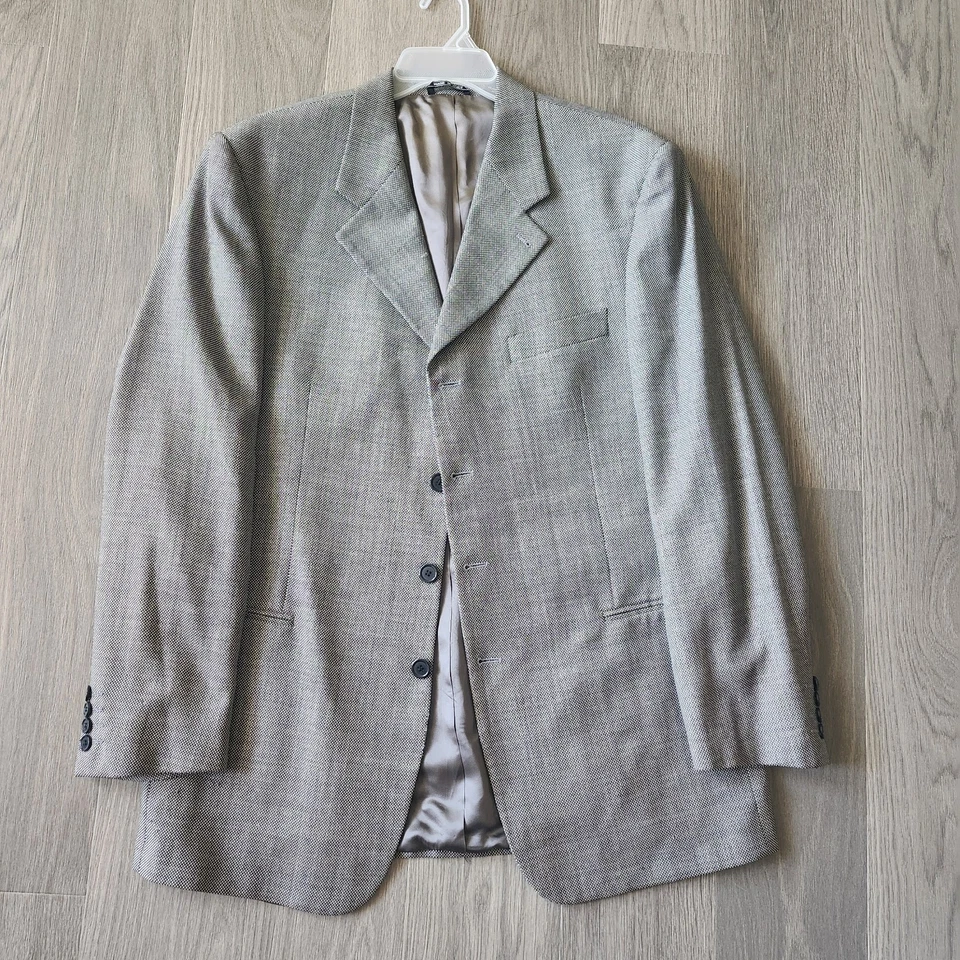 [LEVETI Suit Jacket / Sport Coat] Size 54L - Gray- 100% Wool Blazer - Image 2 of 4