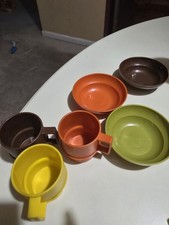 Tupperware Mini Children's Serving Play Set: Cups, Bowls 70s Set Of 6