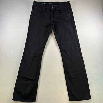 Marc Anthony Men Slim Fit Black Coated Denim Jeans 34W 32L 5-Pocket Modern Pants