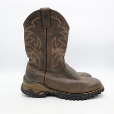 Tony Lama Roustabout Men's 8.5 D Performance Soft Toe Work Boots Brown Leather