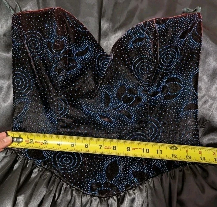 VTG Gunne Sax Jessica McClintock Corset Beaded Strapless Prom Gown  Size 4 - Image 4 of 4