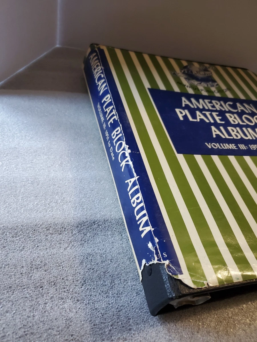 Vintage Minkus American Plate Block Album Vol III 1951 to Date & Stamps