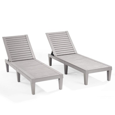 #ad Patio Chaise Lounge Chair 5 Position Adjustable Waterproof Set of 2 Grey Nestl $259.99