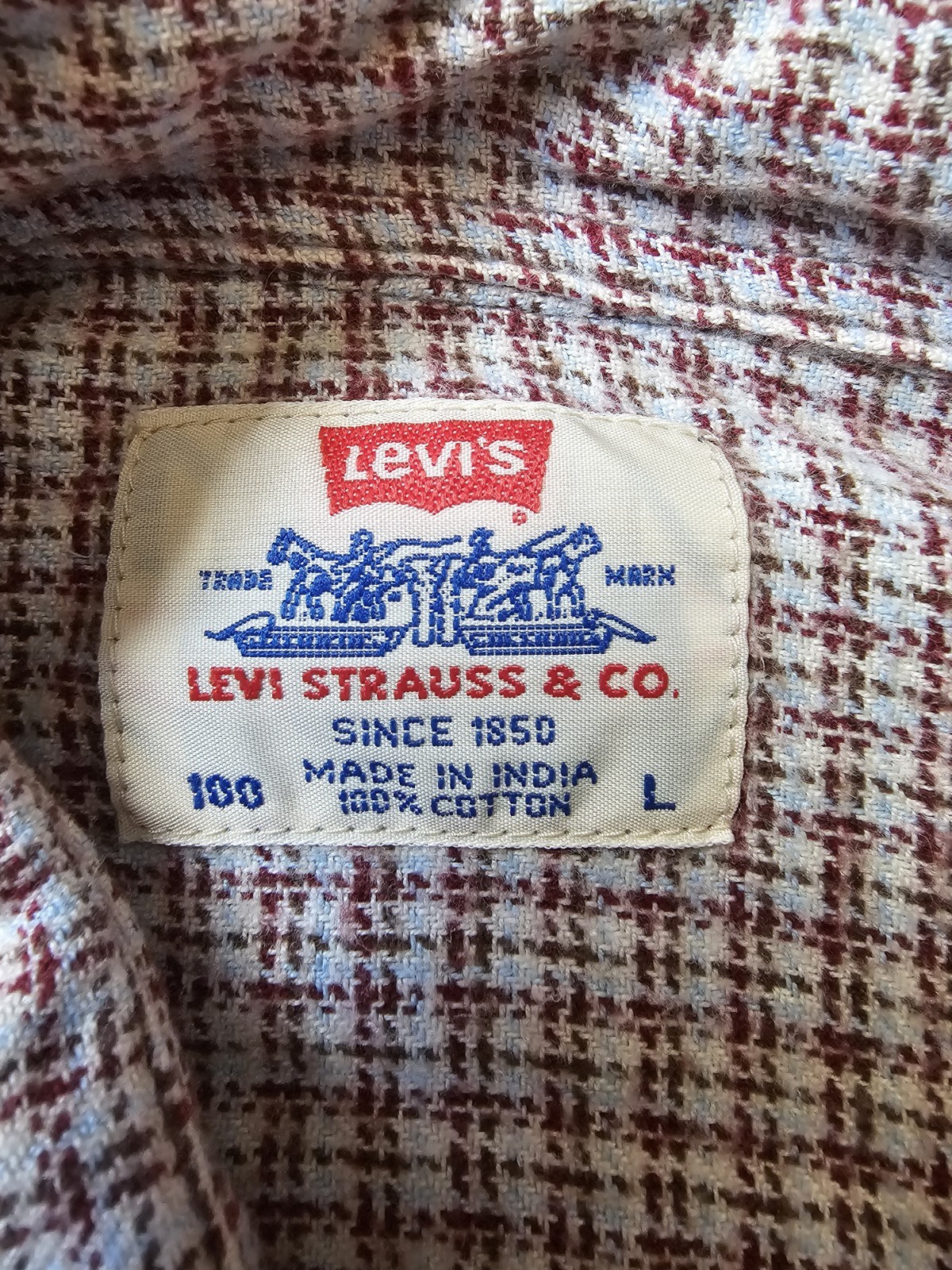 Vintage 1997 Levi’s Men’s Plaid Flannel Shirt Large Cotton Long Sleeve Oversized image 2