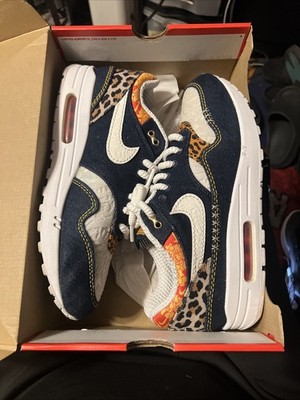 Nike Air Max 1 PRM Denim Leopard Blue Men's Size 11 preowned 