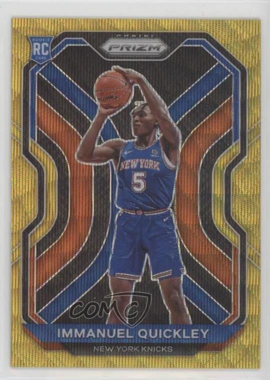 2020-21 Panini Prizm Gold Wave Prizm Immanuel Quickley #296 Rookie RC 14cm