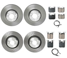 Akebono Front & Rear Brake Kit Euro Pad Rotors For BMW 2 4 Series M Blue Caliper