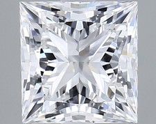 Lab Grown 2.01 Ct PRINCESS Cut IGI Certified CVD Diamond D Color VVS2 Clarity