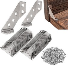40Pcs Universal Stainless Steel Furniture Corner Connector, 40pcs, Sliver