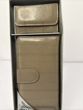 Women s Wallet Key Case Set Brown Faux Leather Clutch Style New In Box
