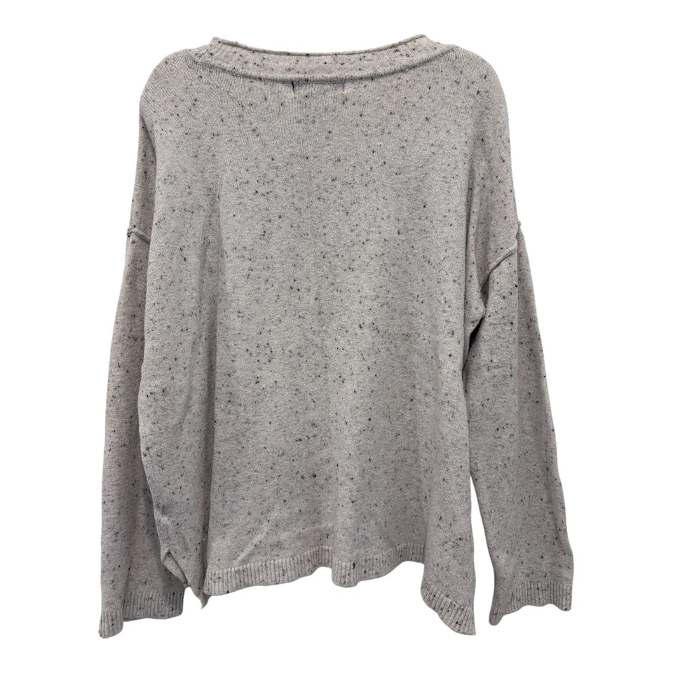 DKNY Jeans Womens L White Speckled Knit Sweater Drop Shoulder Crewneck Pullover - Image 2 of 4