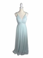 Azazie Dusty Blue Chiffon Bridesmaid Dress Petite Formal Prom Wedding Maxi Gown