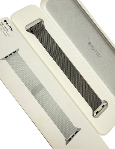 Genuine Apple Watch Band Silver Milanese Loop 38mm 316L Stainless Steel w Case
