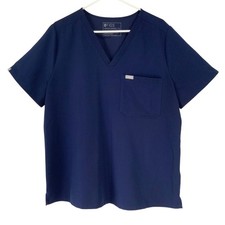 Figs Technical Collection Blue Short Sleeve V-Neck Pullover Scrub Top Size XL