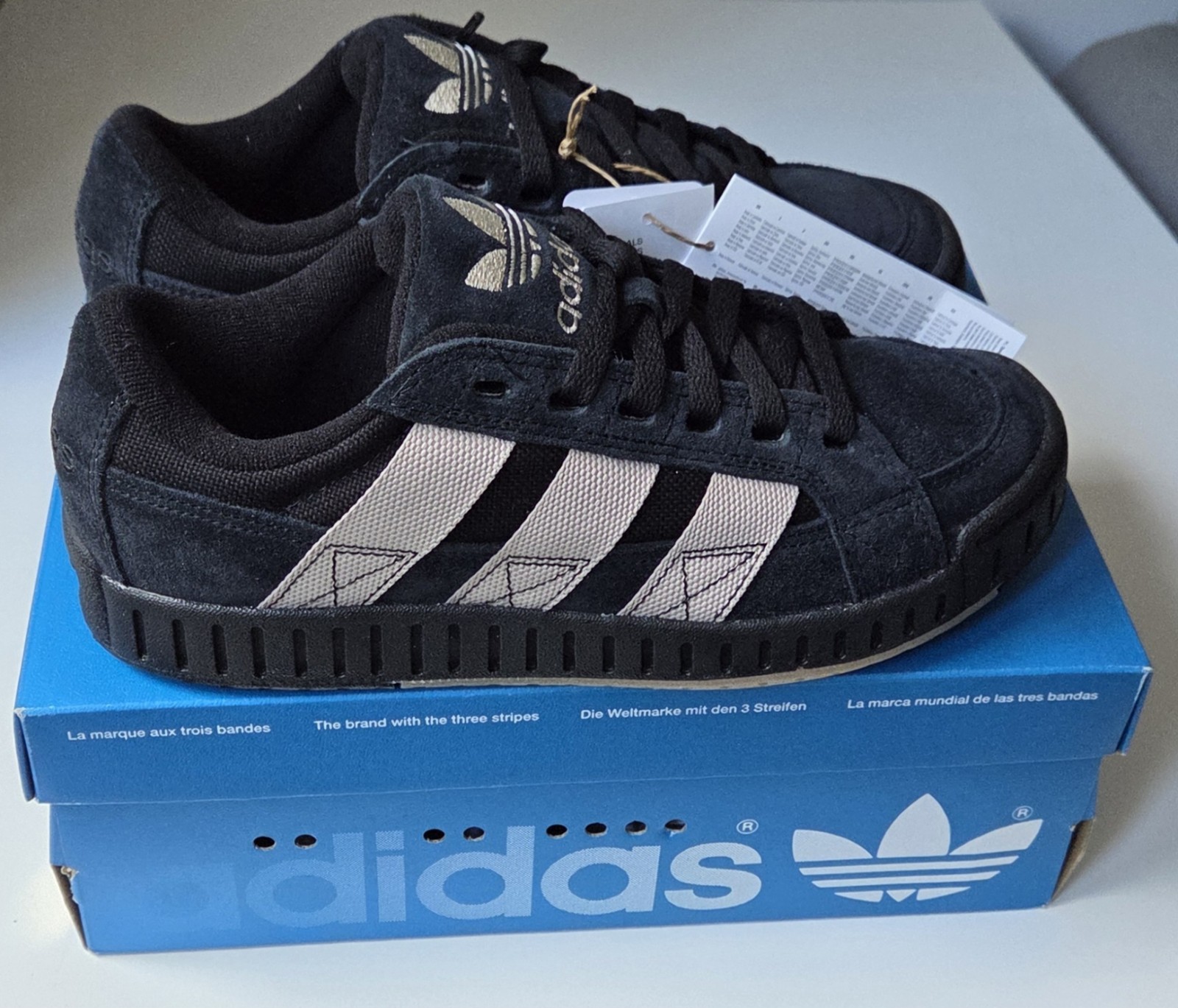 Adidas Originals LWST Skate Trainers UK Size 4.5 Black Beige RRP Over £125 New