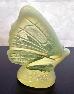 Fenton Glass Butterfly - Yellow Topaz Opalescent Vaseline | eBay