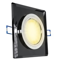 Glas Led Einbaustrahler Eckig Schwarz 230V 6W Dimmbar Warm Neutral Kalt