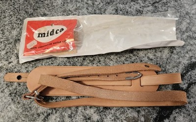 Vintage NOS Midco Deluxe Leather Guitar Strap 1950-1960  C. Bruno & Son 3370