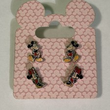 MICKEY MOUSE MINNIE MOUSE Earrings Disney Parks NEW 1/4" Enameled