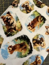 FUR-EVER FRIENDS DOGGONE CUTE BY 3 WISHES PUPPIES DOGS COTTON FABRIC 1/2 YD