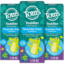 Fluoride-Free Toddler Training Toothpaste, Mild Fruit, 1.75 Oz. 3-Pack Packagin