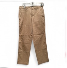Lands End Women's Khaki Cotton Pants Sz 4 Interview Office Preppy