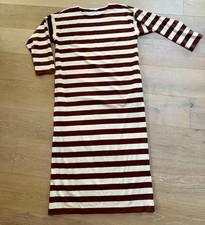Tory Burch JERSEY STRIPED DRESS Maxi Brown Cream Large  NWOT