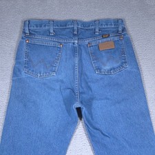 Vintage Wrangler Jeans Men's 35x34 Fit 33x33 Blue Cowboy Cut 13MWZ Western Y2K