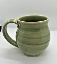 Taza David & Junko Remolino Brida Taza Hecha a Mano Cerámica Firmada Lion Potter 2012 4"