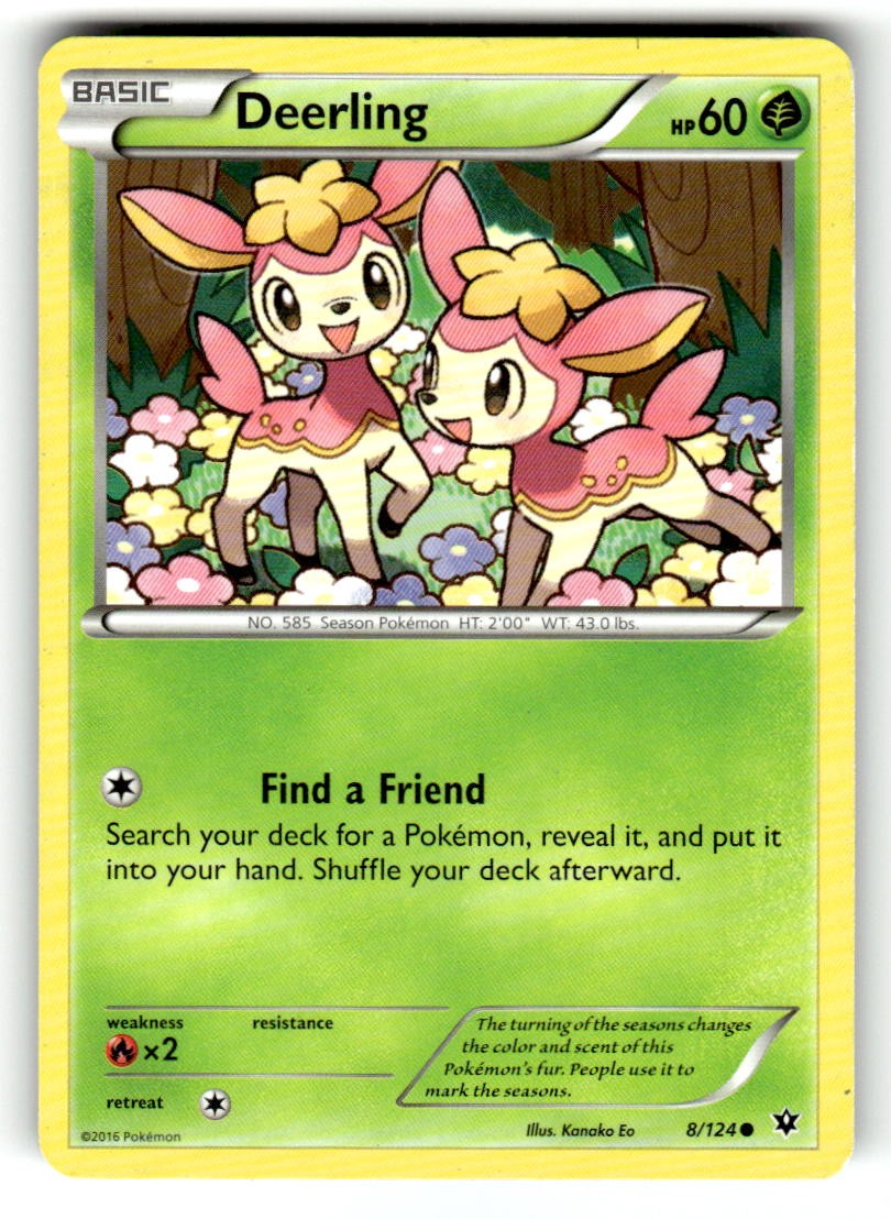 Deerling Pokemon XY - Fates Collide 8/124 NM
