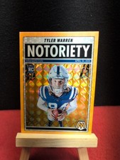 2025 Panini Mosaic Orange Fluorescent Prizm Notoriety RC #25 Tyler Warren