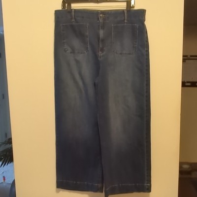 Gloria Vanderbilt Women s Cropped Jeans Blue Denim, Size 14 Regular Wide Leg