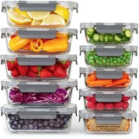 Meal Prep Glas Frischhaltedosen Set 20Tlg Bpa-Frei Mikrowellen- & Gefrierfest