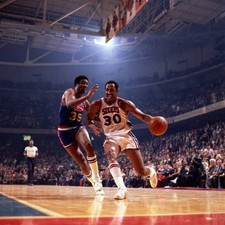 Philadelphia 76ers George McGinnis vs Denver Nuggets Paul Silas at- Old Photo