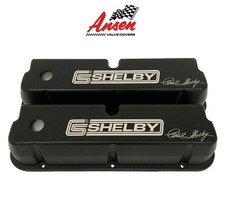 Ford 289 302 351 Windsor Valve Covers - Black W Carroll Shelby Signature Logo