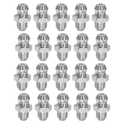 20Pcs 201 Stainless Steel Straight Hydraulic Grease Fitting M6 x 1mm Thread