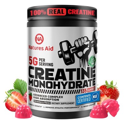 Natures Aid NSF Certified Creatine Gummy 5g - Creatine Monohydrate Gummies ̵