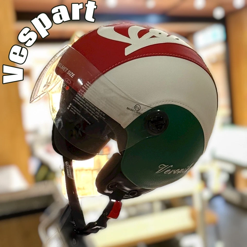 Casco In Pelle Personalizzabile Vespa Bandiera Italia Special Vintage S M L XL - Image 1 of 1