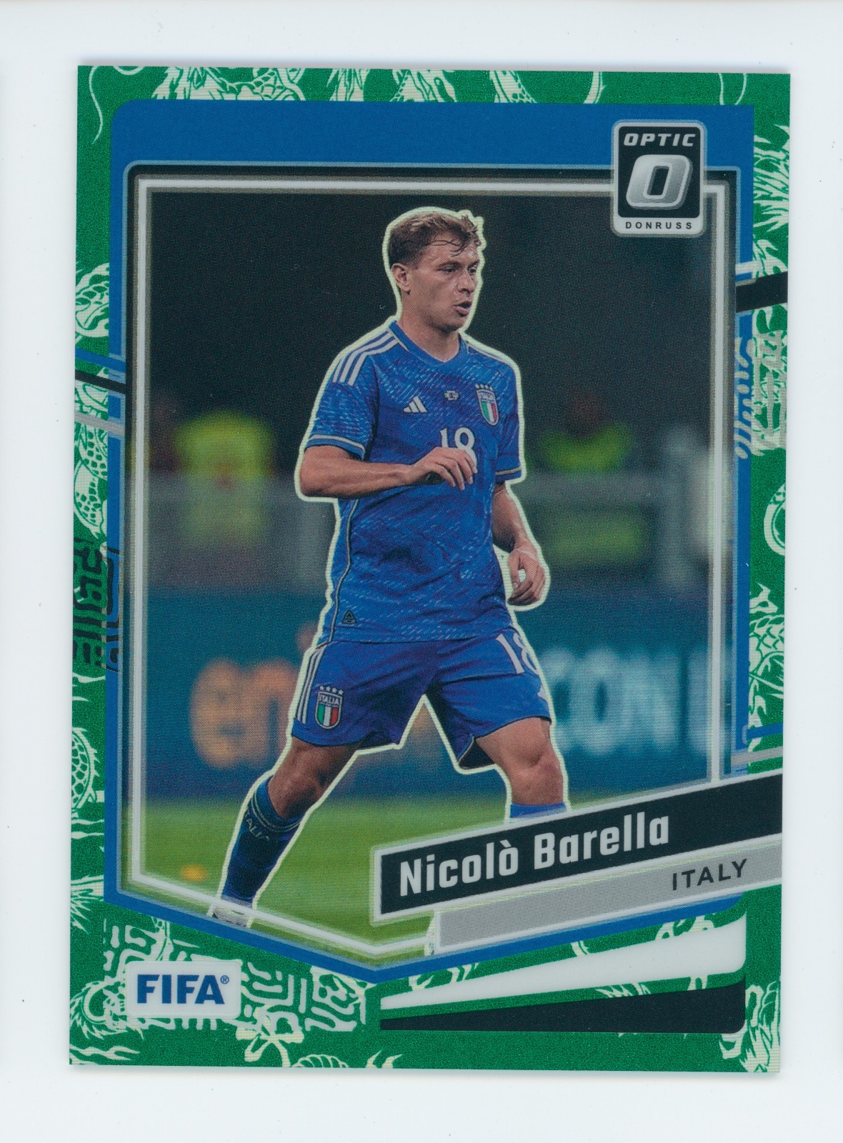 2024-25 Nicolo Barella Panini Donruss Optic Dragon Scale Italy Soccer Card 1/8