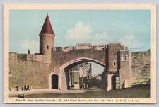 Vintage St. John Gate Quebec Canada White Border Postcard by W.B. Edwards