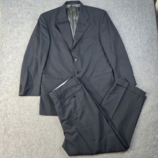 Givenchy Monsieur Suit Set Mens 44 Black Pants Blazer 2 Piece 4 Button Wool