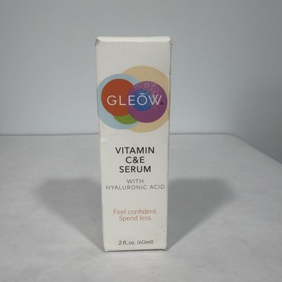 GLEOW Vitamin C&E Serum with Hyaluronic Acid, Face Serum, 2 fl oz, Exp 10/26