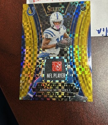 2024 Panini Select Adonai Mitchell Gold Prizm  nfl laundry tag rookie /10