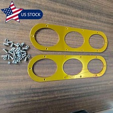 2pcs Gold Universal Aluminum Rear Bumper Race Air Diversion Diffuser Panel Kit