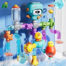 Kids Bath Shower Building Pipe Toy STEM Water Play Set Toddler Tub Gift